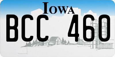 IA license plate BCC460