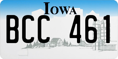 IA license plate BCC461