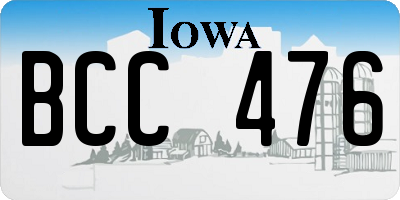 IA license plate BCC476