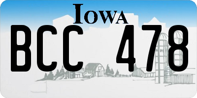 IA license plate BCC478