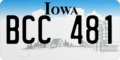 IA license plate BCC481
