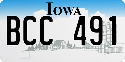 IA license plate BCC491