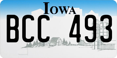 IA license plate BCC493