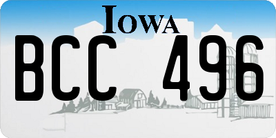 IA license plate BCC496