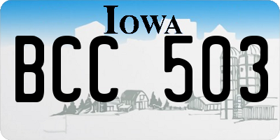 IA license plate BCC503