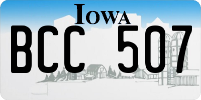 IA license plate BCC507