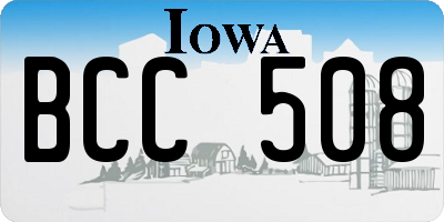 IA license plate BCC508