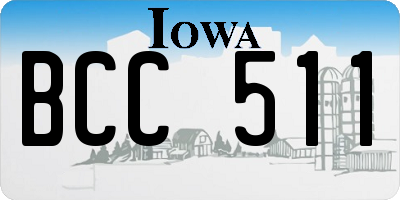 IA license plate BCC511