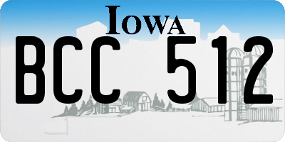 IA license plate BCC512