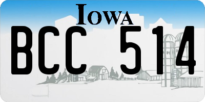 IA license plate BCC514