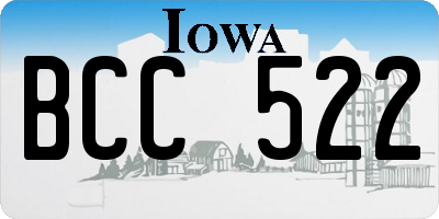 IA license plate BCC522
