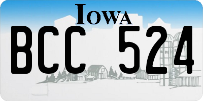IA license plate BCC524