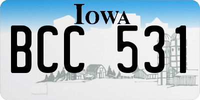 IA license plate BCC531