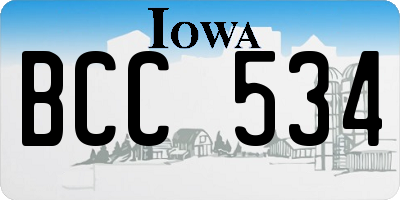 IA license plate BCC534