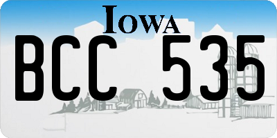 IA license plate BCC535