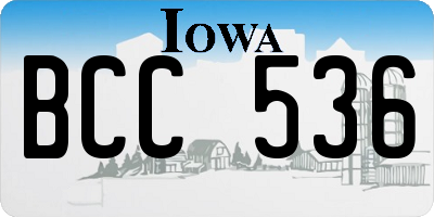 IA license plate BCC536