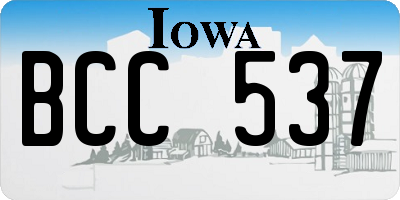 IA license plate BCC537