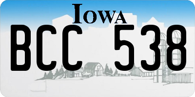 IA license plate BCC538