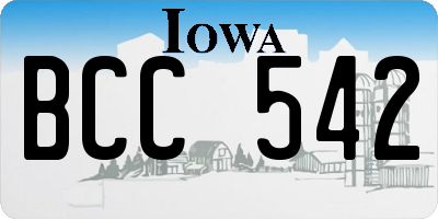IA license plate BCC542