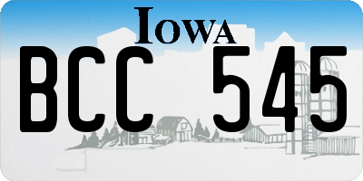 IA license plate BCC545