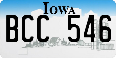 IA license plate BCC546