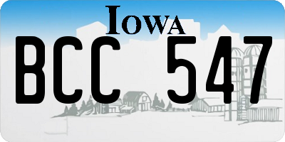 IA license plate BCC547