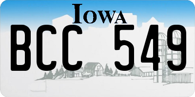 IA license plate BCC549