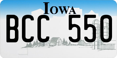 IA license plate BCC550