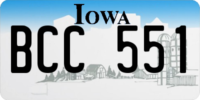 IA license plate BCC551