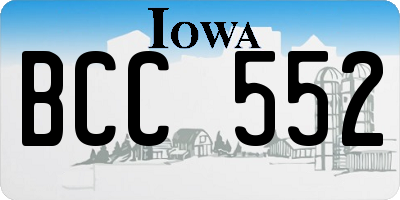 IA license plate BCC552