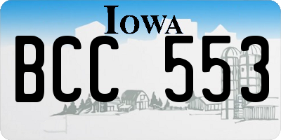 IA license plate BCC553