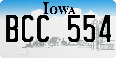 IA license plate BCC554