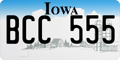 IA license plate BCC555