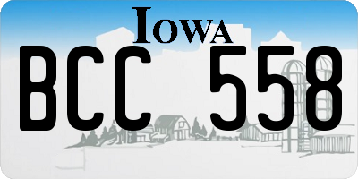 IA license plate BCC558