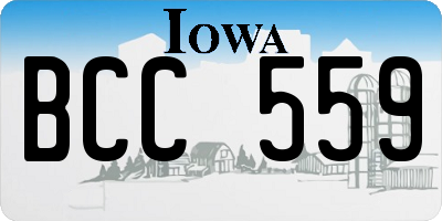 IA license plate BCC559