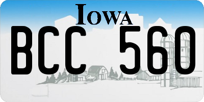 IA license plate BCC560