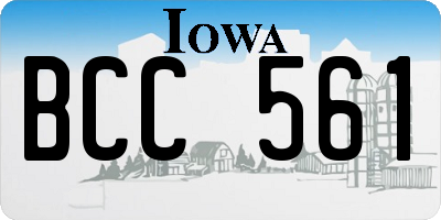 IA license plate BCC561