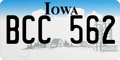 IA license plate BCC562