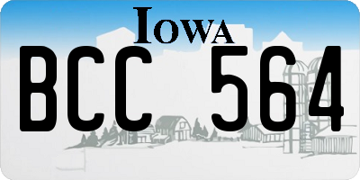 IA license plate BCC564
