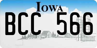 IA license plate BCC566