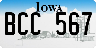 IA license plate BCC567