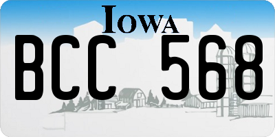 IA license plate BCC568