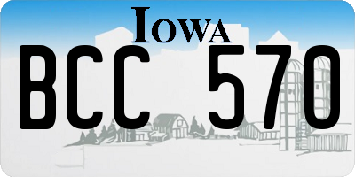 IA license plate BCC570