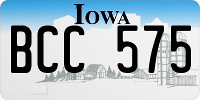 IA license plate BCC575