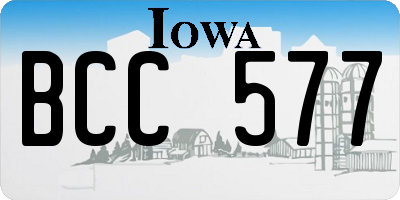IA license plate BCC577