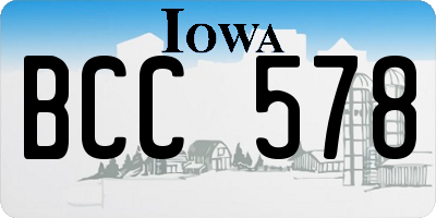 IA license plate BCC578