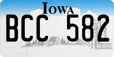 IA license plate BCC582