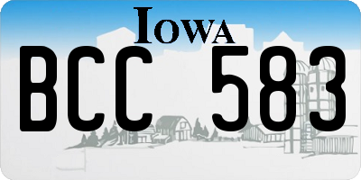 IA license plate BCC583