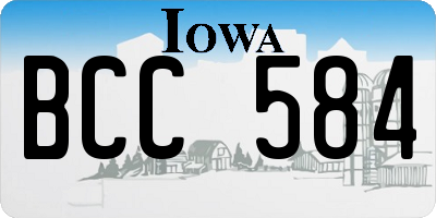 IA license plate BCC584