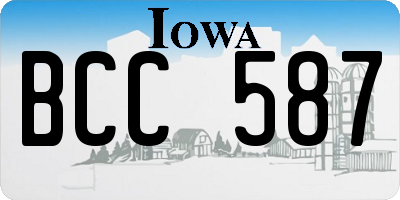 IA license plate BCC587